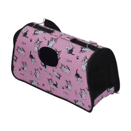 Cat Carrier Bag Large Pink Close Up